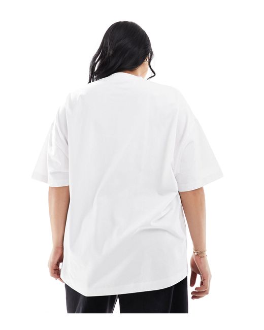 Asos design curve - t-shirt coupe boyfriend avec imprimé established et chaîne ASOS en coloris White