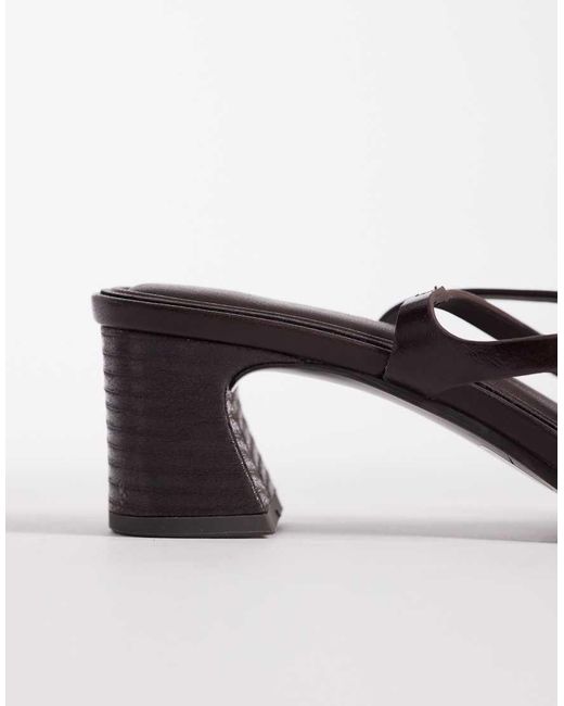 ASOS White Honeybee Mid Block Heeled Sandals
