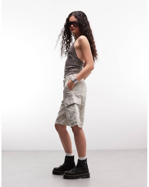 Weekday White Bermuda Cargo Shorts