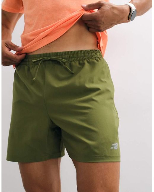 New Balance Green Sport Essential 5 Inch Short for men