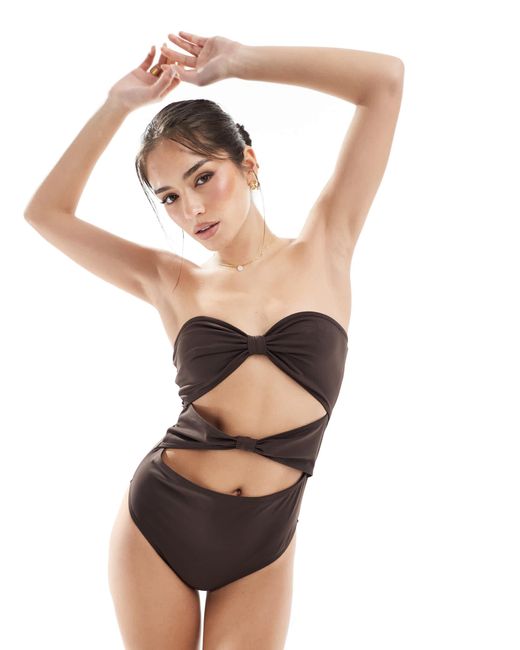 4th & Reckless Brown – bandeau-badeanzug