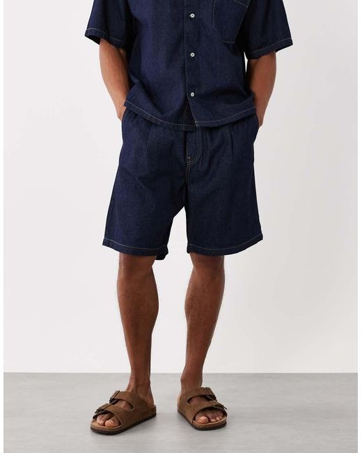 Jack & Jones Blue Drawstring Denim Shorts for men