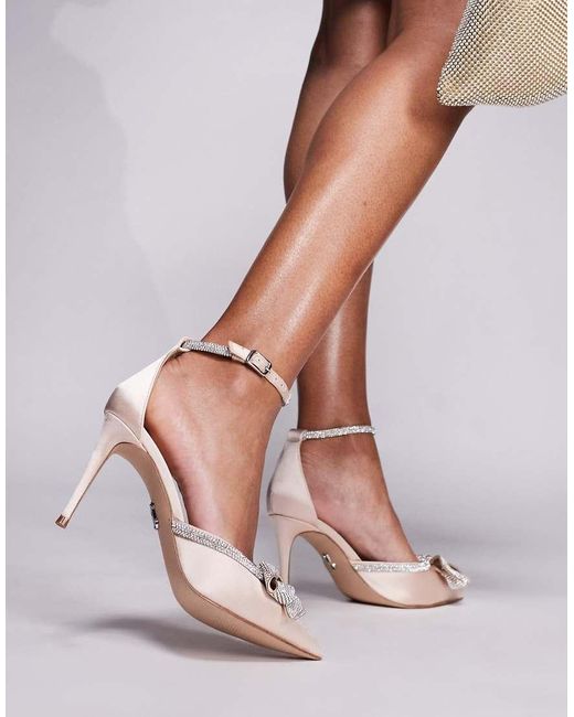 Steve Madden Brown Lumiere Bow Detail Mid Heel Court Shoe
