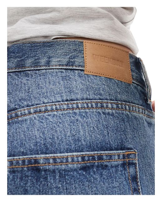 Duchess - pantaloncini di jeans a vita bassa larghi spinel di Weekday in Blue