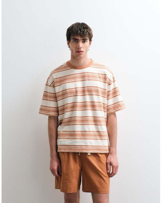 ASOS COLLECTIVE Multicolor Oversized Heavyweight Textured Striped T-shirt for men