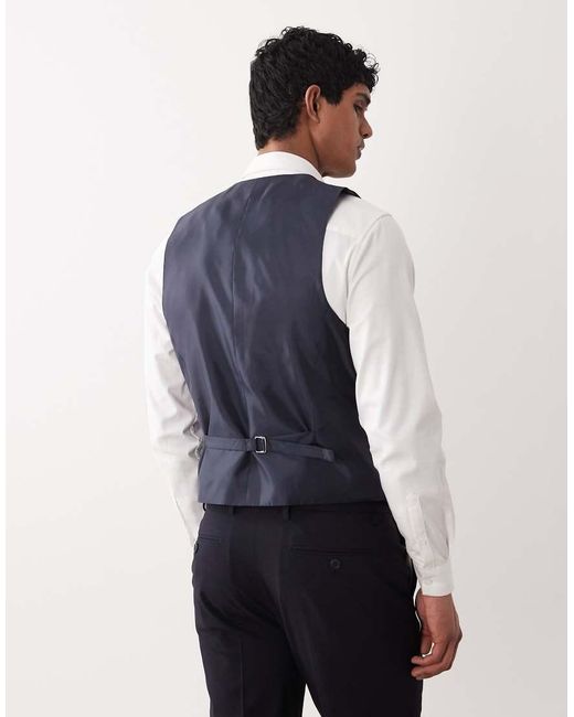 ASOS Blue Slim Suit Waistcoat for men