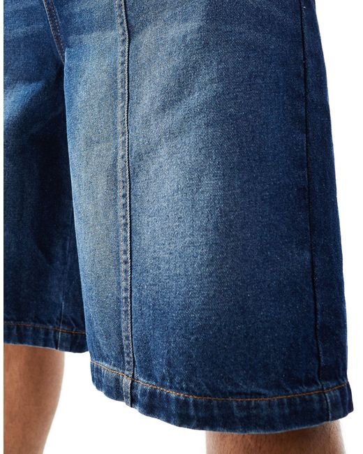 ASOS – lange jeans-jorts in Blue für Herren