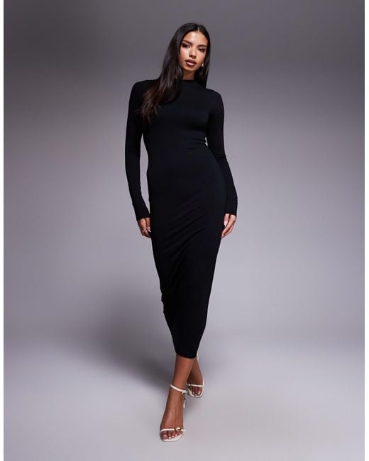 AFRM Blue – juniper – strick-maxikleid aus crêpe
