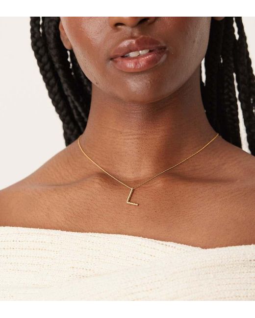 Collana Placcata Attorcigliata Con Iniziale "L" di Accessorize in Brown