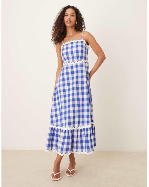 princess polly baby blue dress Marie Puff Sleeve Midi Dress main image 1