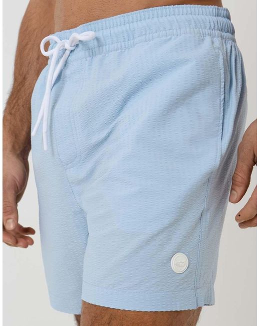 Threadbare Blue 2-Pack Stripe Seersucker Swim Shorts for men