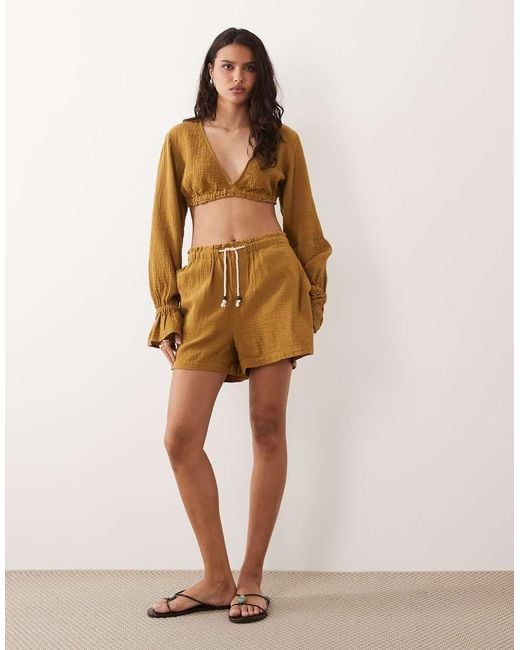 ASOS Natural Pull On Shorts
