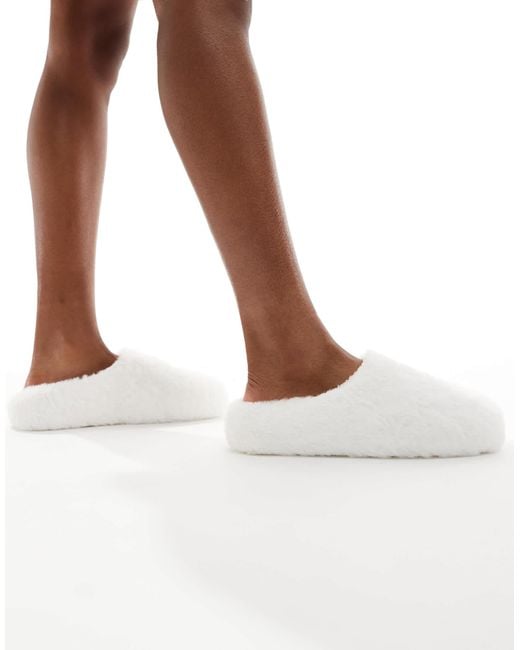 SEQWL White Fluffy Mule Slippers
