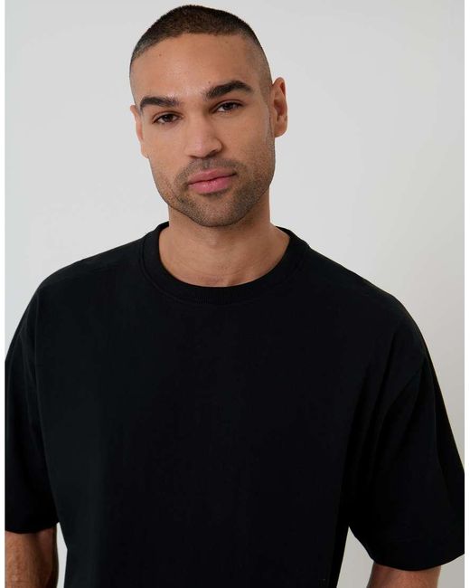 Threadbare Black Crew Neck Boxy Oversized Fit T-shirt for men