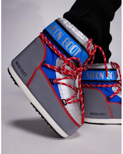 Moon Boot Metallic Moonboot Icon Low Space Racing Snow Boot