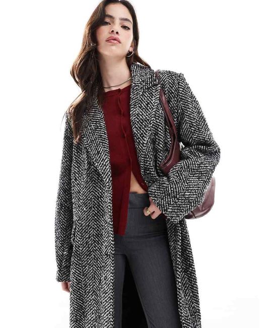 French Connection Multicolor Herringbone Coat