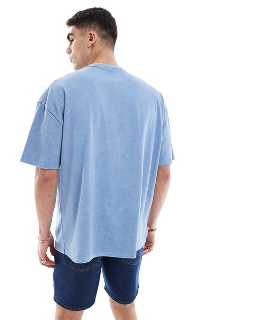 ASOS Blue Oversized Heavyweight T-shirt for men