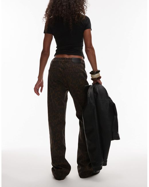 AllSaints Black Haldan Leopard Slim Bootcut Jeans