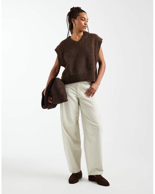 ONLY White Barrel Pants