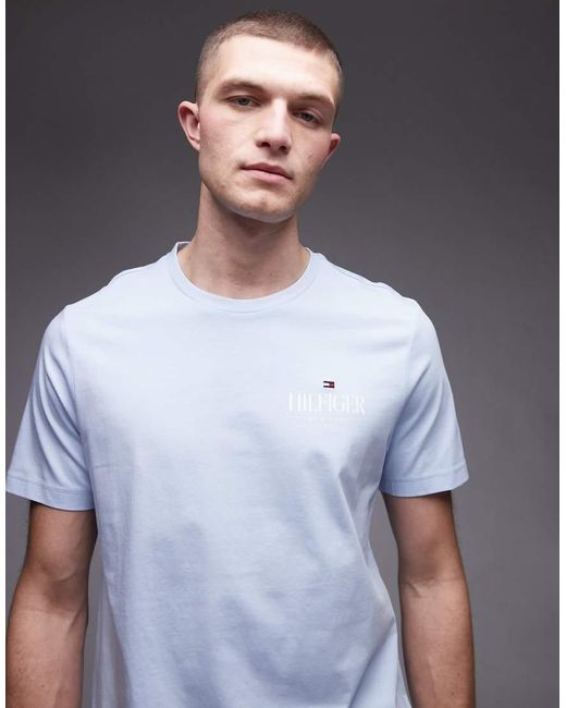 T-Shirt Pastello Con Logo di Tommy Hilfiger in Blue da Uomo