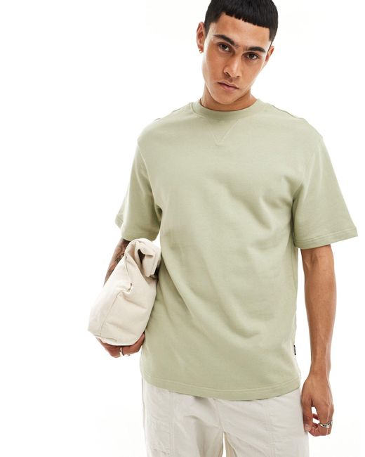 Only & Sons – t-shirt aus robustem stoff in Green für Herren