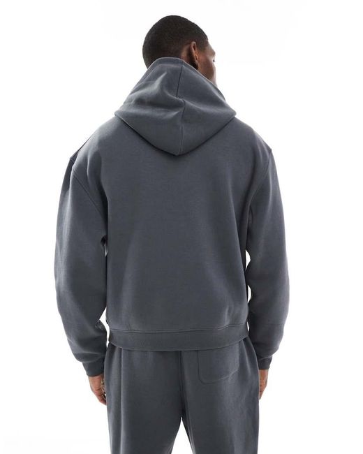 Sudadera Gris Básica De Corte Cuadrado Extragrande Con Capucha De ASOS de hombre de color Blue