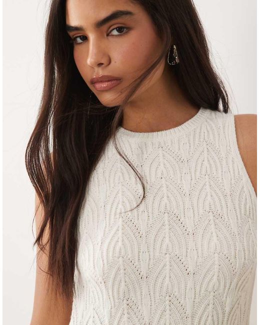 Pretty Lavish Natural Cleo Knitted Sleeveless Maxi Dress