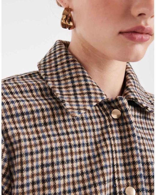 New Look Brown Check Shacket