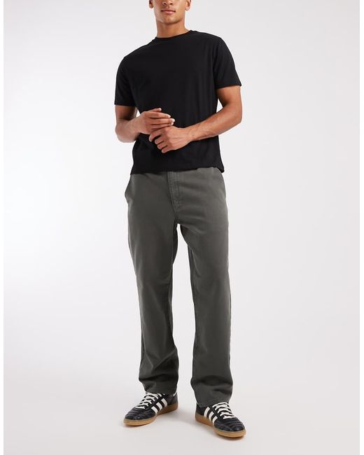 ASOS Gray Straight Fit Trousers for men