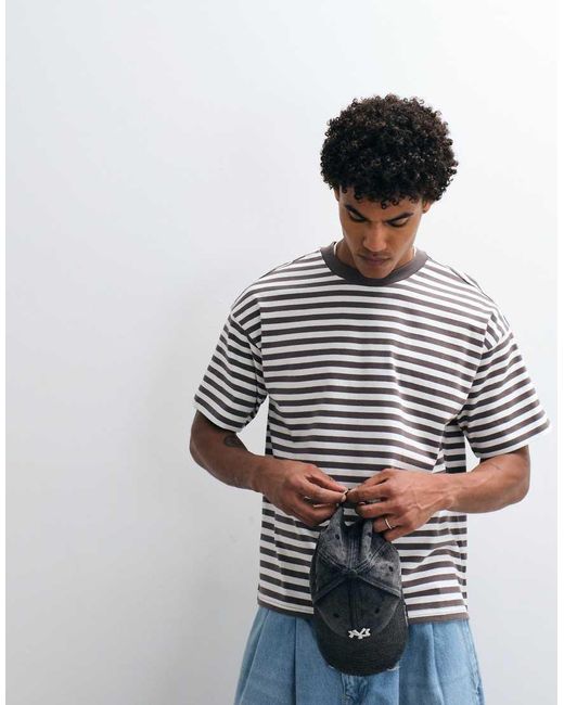 Weekday White Oversized Boxy T-shirt for men
