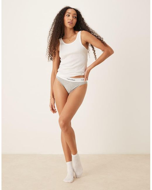 Calvin Klein Natural Modern Cotton High Leg Tanga