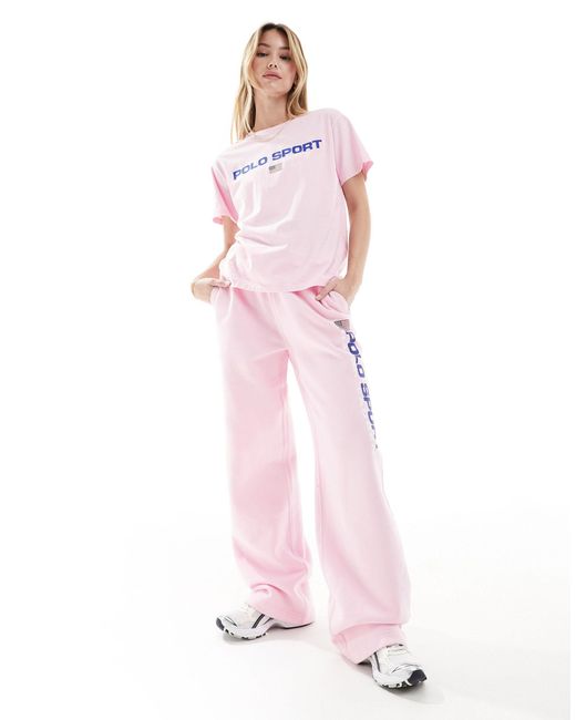 Joggers s con logo lateral Polo Ralph Lauren de color Pink