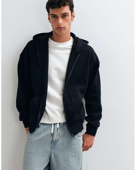Only & Sons Blue Oversized Zip Through Hoodie for men