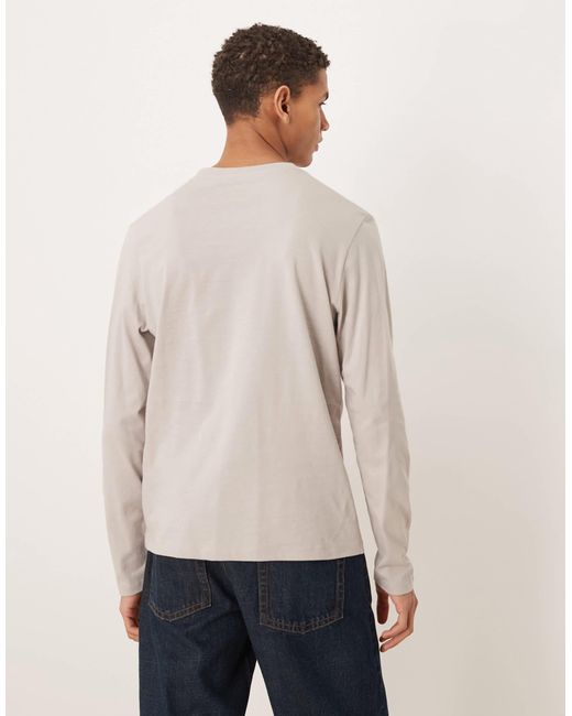 ASOS – basic-langarmshirt in Natural für Herren