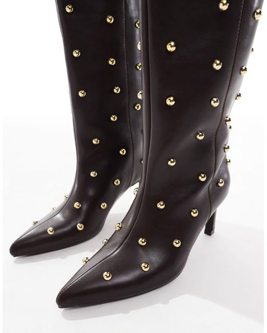 SEQWL White Benz Studded Boots