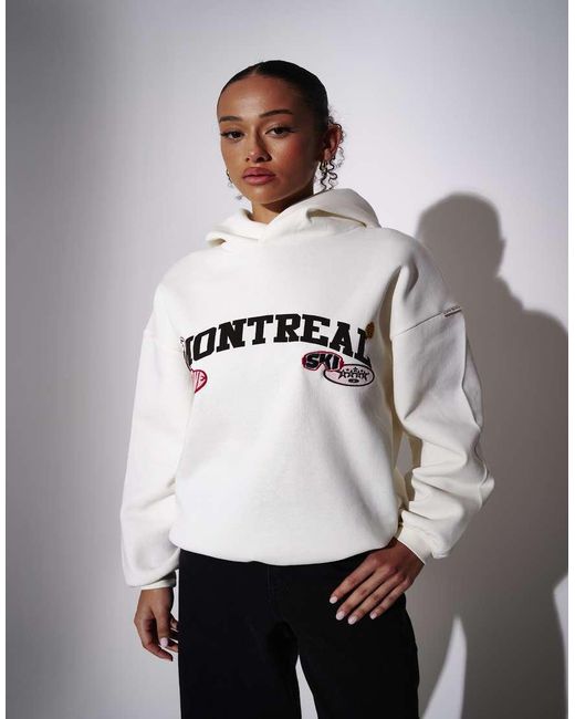 South Beach Gray Montreal Badge Trim Hoodie