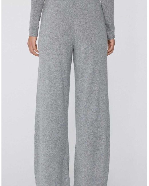 Tezenis Gray Thick Palazzo Trousers With Wool