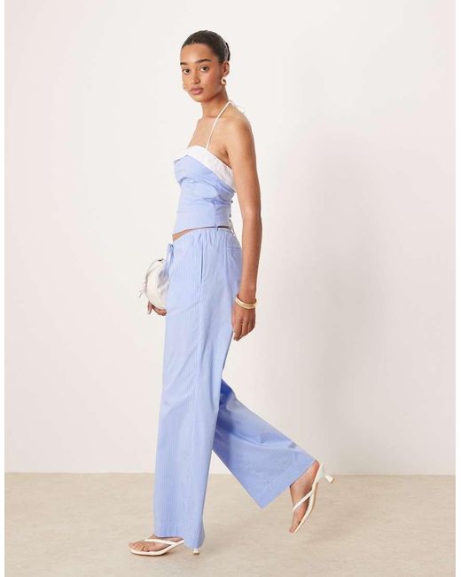 Nia Blue Lacey Wide Leg Pants