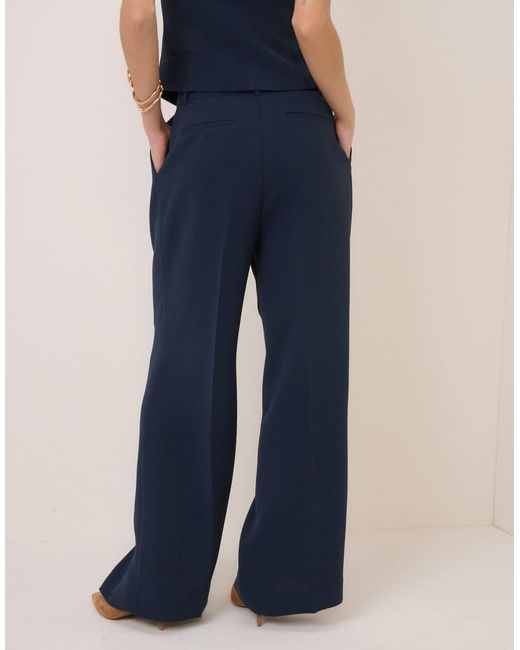 Nobody's Child Petite Blue Wide Leg Jax Crepe Trousers