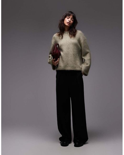 & Other Stories Gray Mohair-blend Super Soft Hairy Knit Sweater