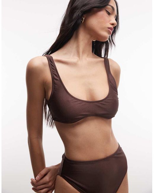 Collusion Cropped Bikinitopje in het Brown