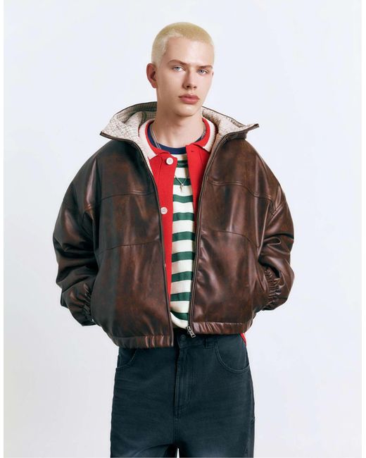 Pull&Bear – jacke in Brown für Herren