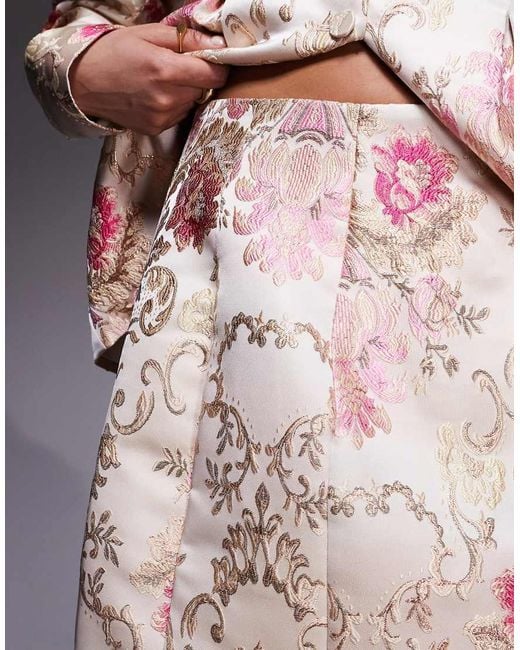 ASOS Pink Curve Co-ord Jacquard Mini Skirt