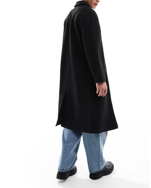 ASOS – regulär geschnittener mantel in Black für Herren