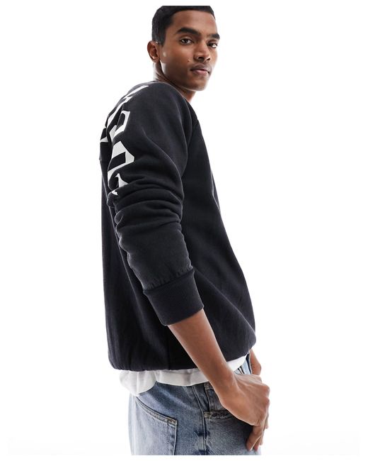 ADPT Black Oversized Sweatshirt With Chaos Shoulder Back Print for men