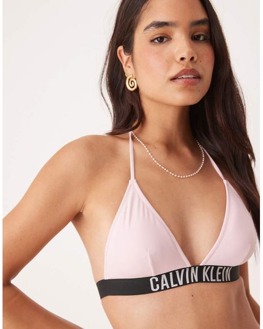 Calvin Klein Brown Intense Power Triangle Bikini Top