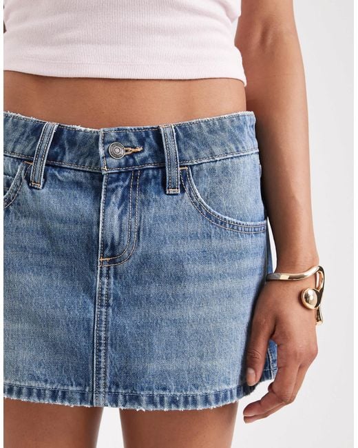Hollister Blue – bestickter mini-jeansrock