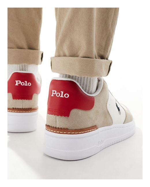 Polo Ralph Lauren – masters court – sneaker aus wildleder in White für Herren