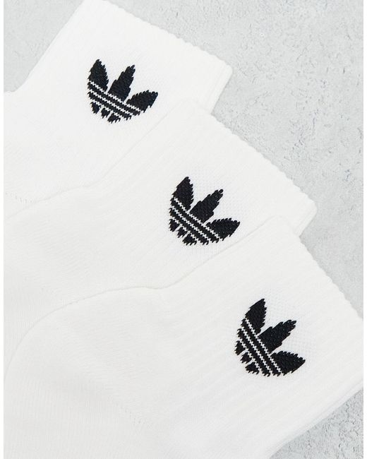 Confezione da 3 paia di calzini alla caviglia bianchi di Adidas Originals in White