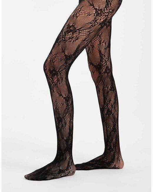 Vero Moda Black Lace Detail Tights